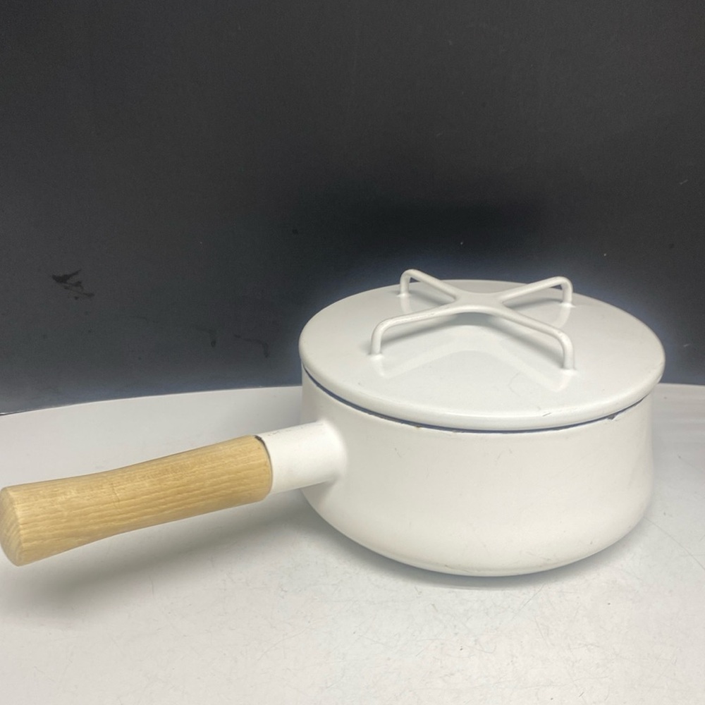 Dansk Kobenstyle France White Enamel Covered Pan Cookware 4 Quart